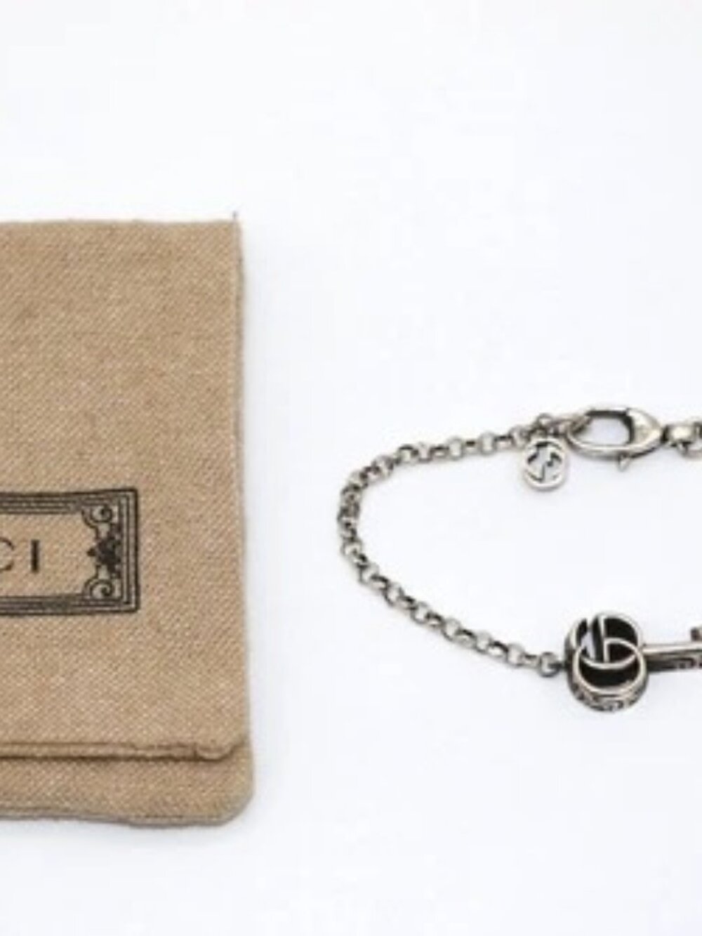 Gucci Sterling Silver 925 Marmont Key Chain Bracelet